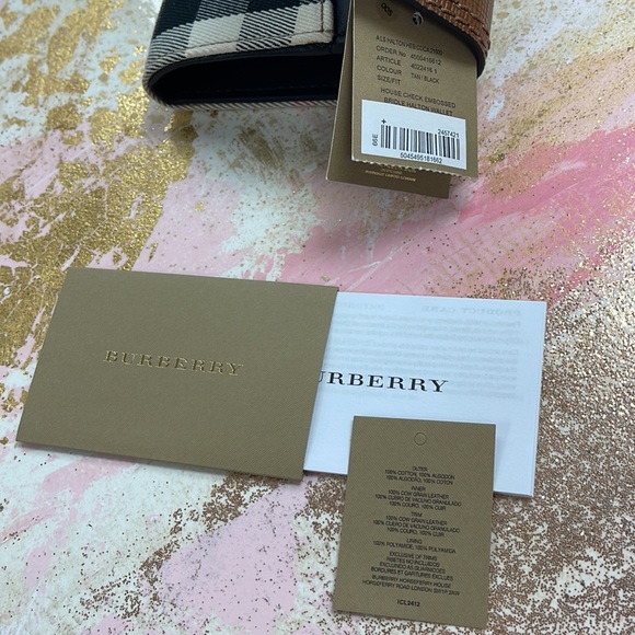 BURBERRY HALTON HOUSE CHECK EMBOSSED BRIDLE WALLET - Picture 11 of 13